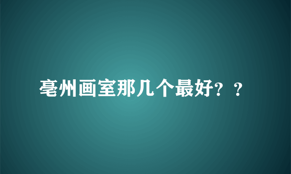 亳州画室那几个最好？？