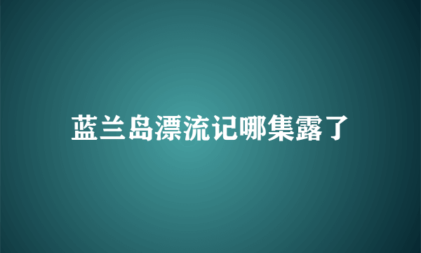 蓝兰岛漂流记哪集露了