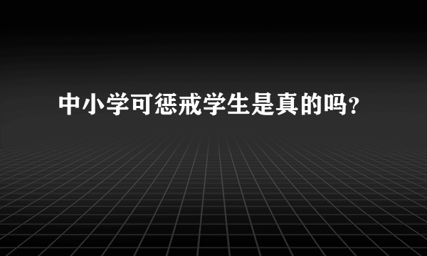 中小学可惩戒学生是真的吗？