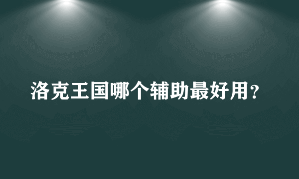 洛克王国哪个辅助最好用？