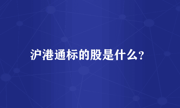 沪港通标的股是什么？