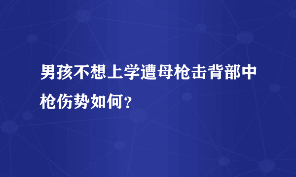 男孩不想上学遭母枪击背部中枪伤势如何？