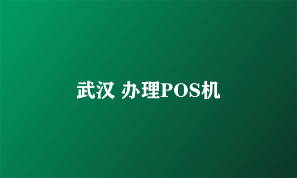 武汉 办理POS机