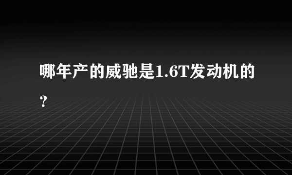 哪年产的威驰是1.6T发动机的？