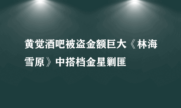 黄觉酒吧被盗金额巨大《林海雪原》中搭档金星剿匪