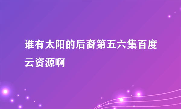 谁有太阳的后裔第五六集百度云资源啊