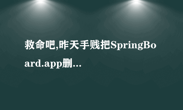 救命吧,昨天手贱把SpringBoard.app删除了,随后又复制了一个进去,今天刷6.1.2失败了,请问有什么办开机