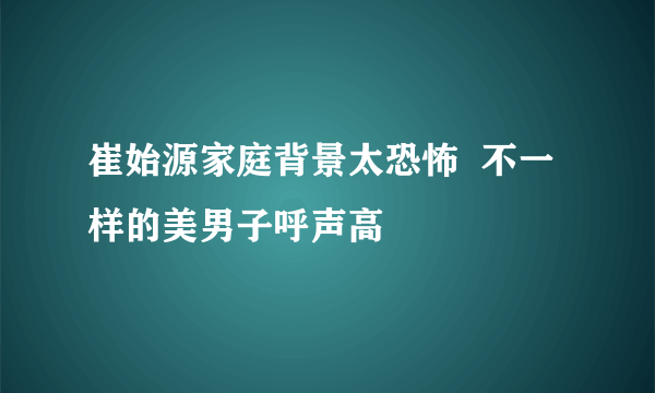 崔始源家庭背景太恐怖  不一样的美男子呼声高