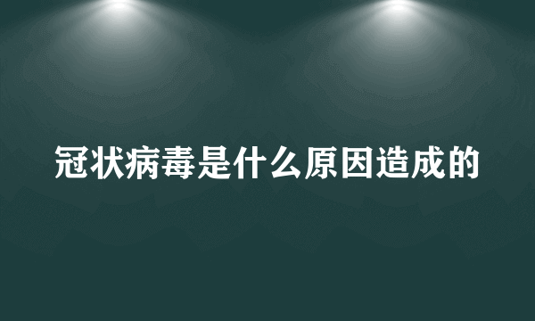 冠状病毒是什么原因造成的