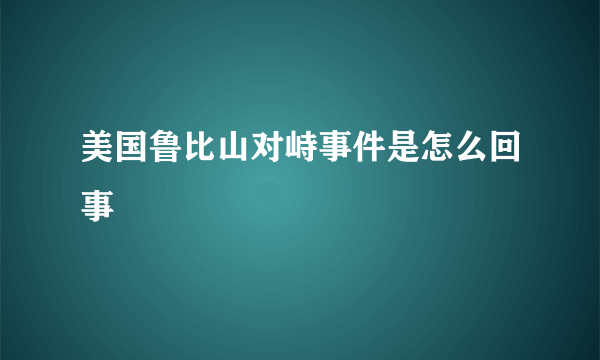 美国鲁比山对峙事件是怎么回事