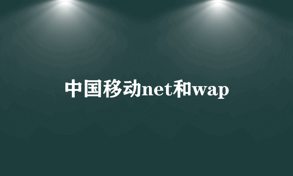 中国移动net和wap