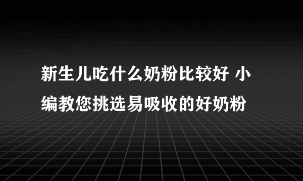 新生儿吃什么奶粉比较好 小编教您挑选易吸收的好奶粉