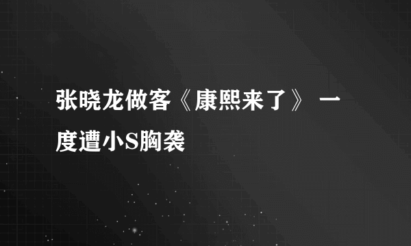 张晓龙做客《康熙来了》 一度遭小S胸袭