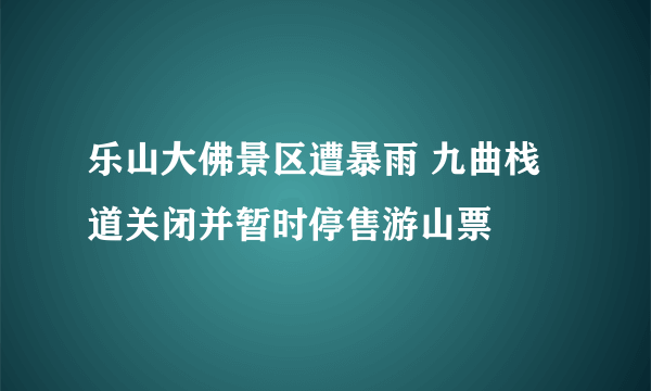 乐山大佛景区遭暴雨 九曲栈道关闭并暂时停售游山票