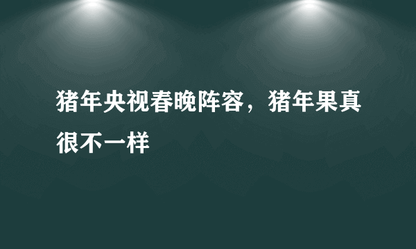 猪年央视春晚阵容，猪年果真很不一样