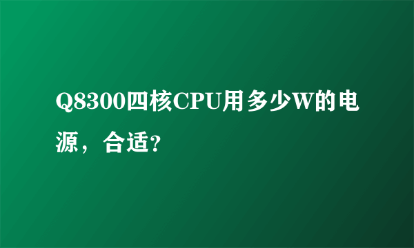 Q8300四核CPU用多少W的电源，合适？