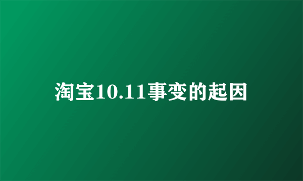 淘宝10.11事变的起因