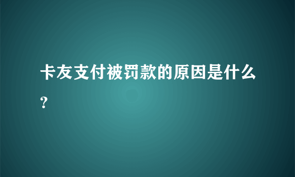 卡友支付被罚款的原因是什么？