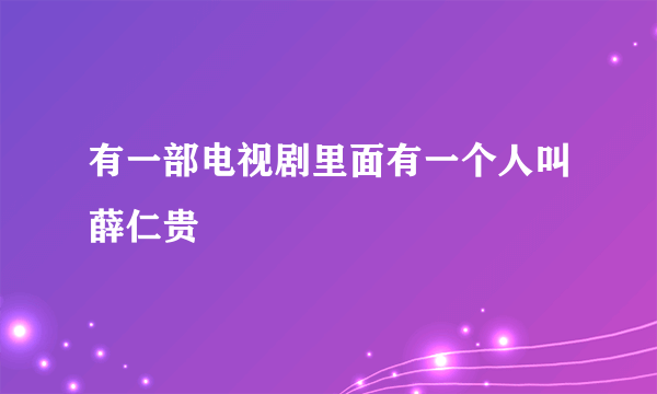 有一部电视剧里面有一个人叫薛仁贵