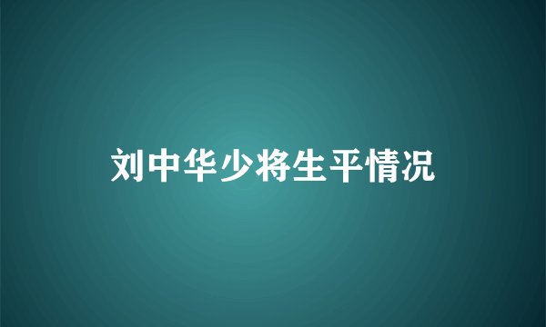 刘中华少将生平情况