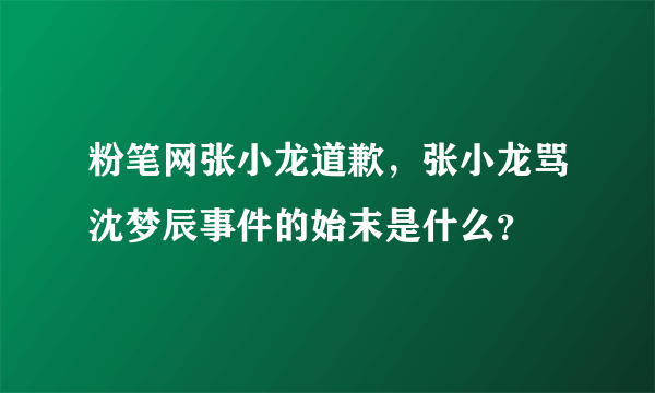 粉笔网张小龙道歉，张小龙骂沈梦辰事件的始末是什么？