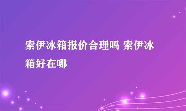 索伊冰箱报价合理吗 索伊冰箱好在哪