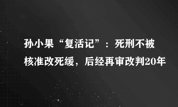 孙小果“复活记”：死刑不被核准改死缓，后经再审改判20年