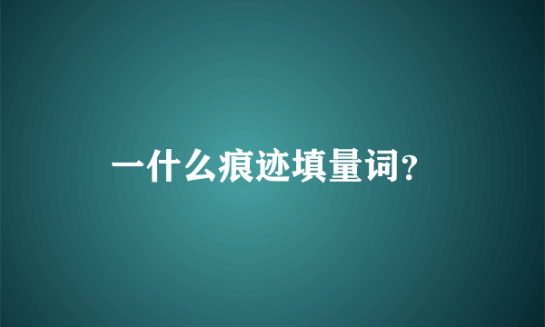 一什么痕迹填量词？