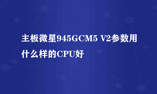 主板微星945GCM5 V2参数用什么样的CPU好