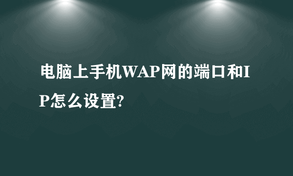 电脑上手机WAP网的端口和IP怎么设置?