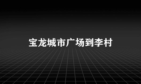 宝龙城市广场到李村