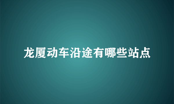 龙厦动车沿途有哪些站点