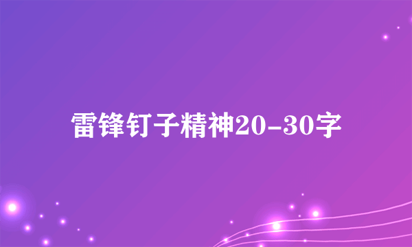 雷锋钉子精神20-30字