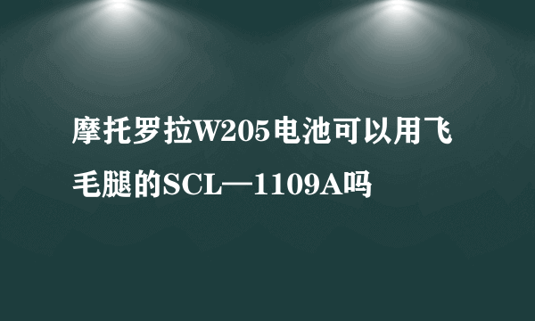 摩托罗拉W205电池可以用飞毛腿的SCL—1109A吗