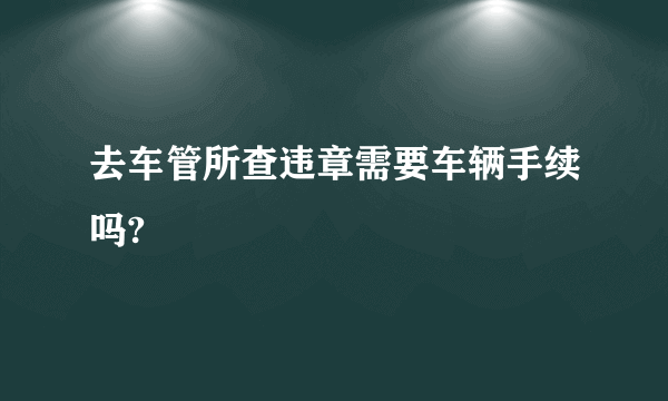 去车管所查违章需要车辆手续吗?