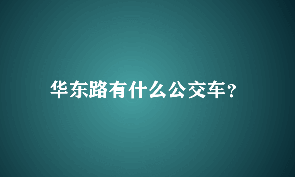 华东路有什么公交车？