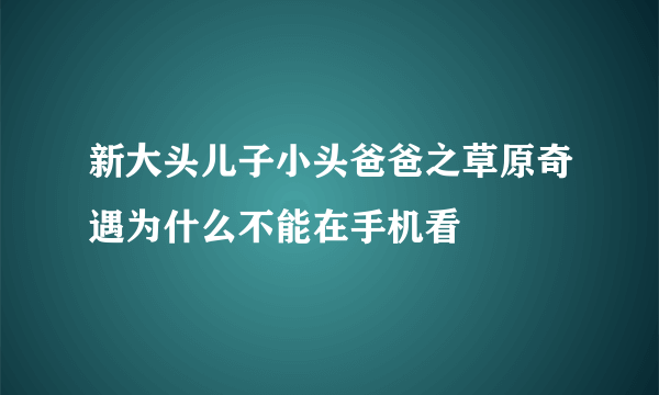 新大头儿子小头爸爸之草原奇遇为什么不能在手机看