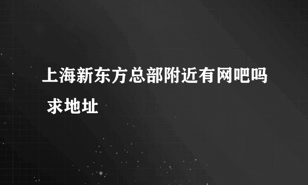 上海新东方总部附近有网吧吗 求地址