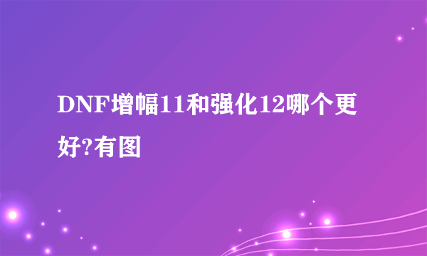 DNF增幅11和强化12哪个更好?有图