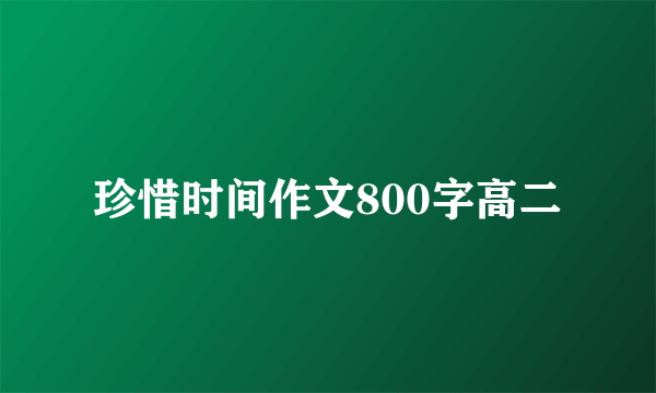 珍惜时间作文800字高二