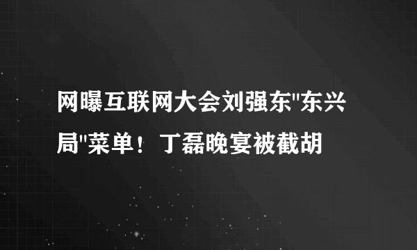 网曝互联网大会刘强东