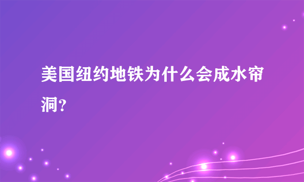 美国纽约地铁为什么会成水帘洞？