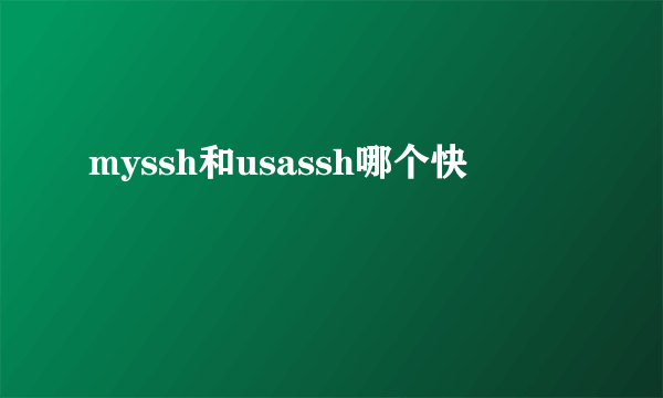 myssh和usassh哪个快