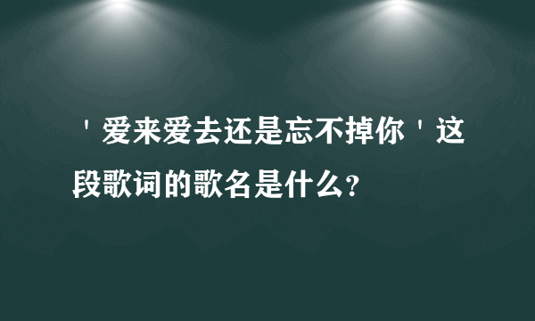 ＇爱来爱去还是忘不掉你＇这段歌词的歌名是什么？