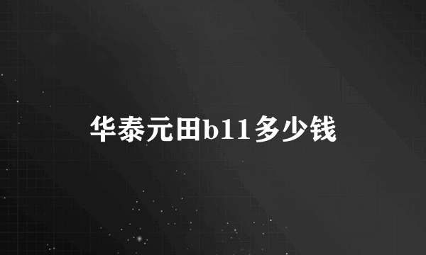 华泰元田b11多少钱