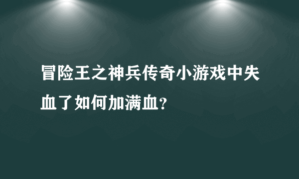 冒险王之神兵传奇小游戏中失血了如何加满血？