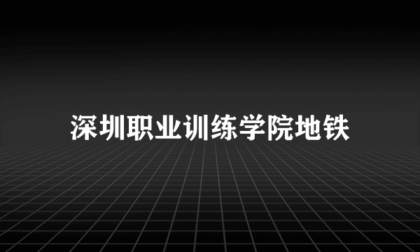 深圳职业训练学院地铁