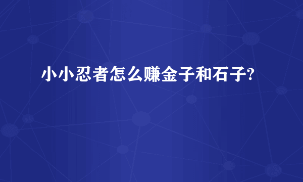 小小忍者怎么赚金子和石子?