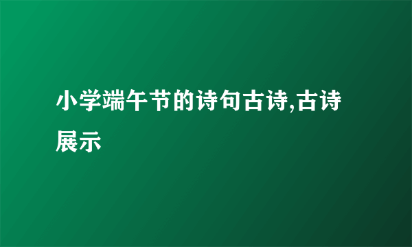 小学端午节的诗句古诗,古诗展示