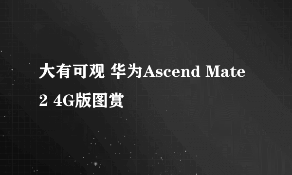 大有可观 华为Ascend Mate 2 4G版图赏